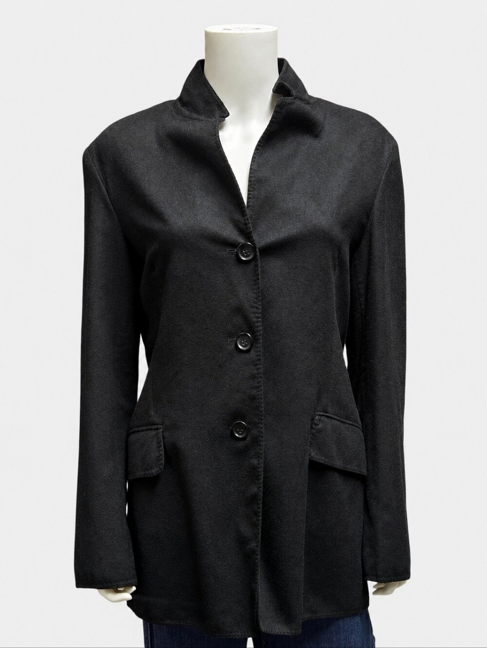 JIL SANDER | Black Minimalist 100% Cashmere Coat Jacket IT 40 US 4 Made In Italy